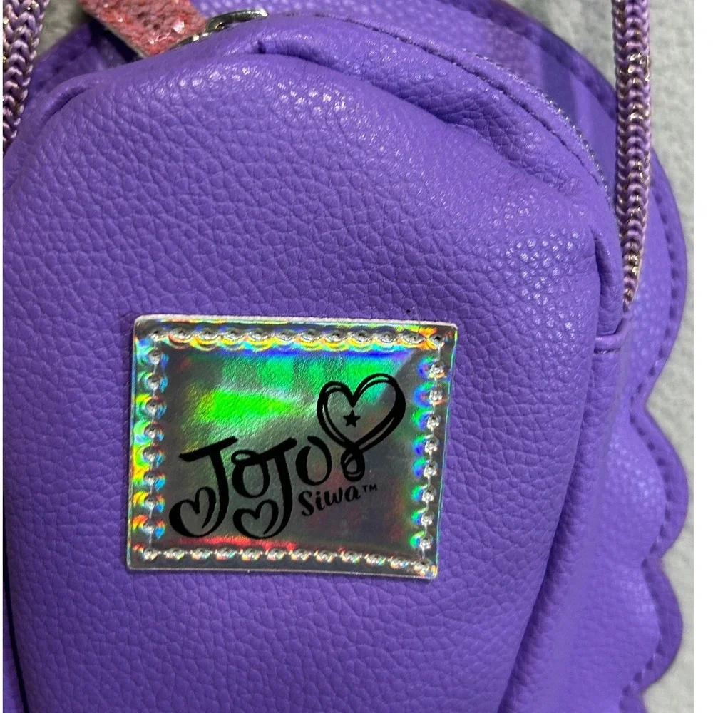 JoJo Siwa Robe and Purse Set Girls 6/6X Purple Unicorn Glitter Ice Cream Cone